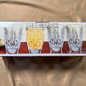 NWOT Fifth Avenue Crystal Juice Glasses